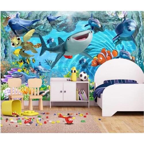 Custom photo 3d wallpaper Shark Ocean World Dream Childrens Room background home decor 3d wall murals wallpaper for walls 3 d
