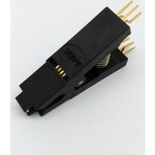 50 PCS BIOS SOP8 SOIC8 Bent Original Test Clip Pin Pitch 1.27mm Universal Body EPROM Programming Clip Suitable for Dupont Line