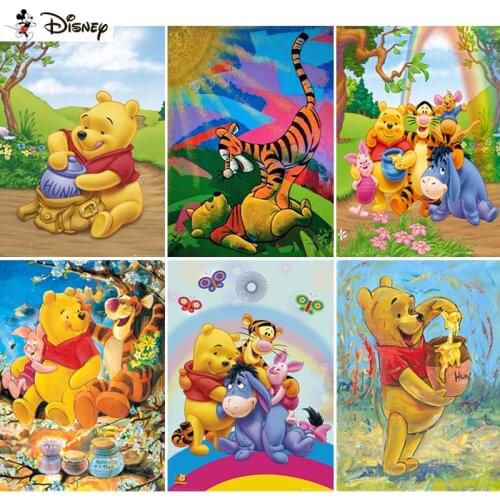 5D DIY Diamond Painting Needlework Disney "Cartoon Winnie Pooh" Cross Stitch Diamond Embroidery Mosaic Rhinestone Home Decor
