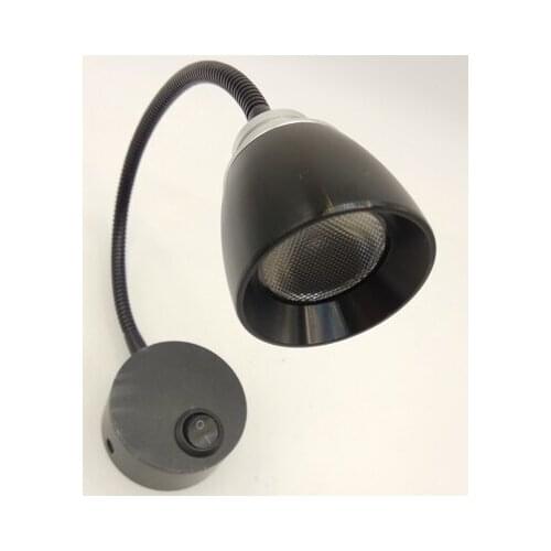 AC85-265V 3W Led Gooseneck Adjutable Bedside Lamp