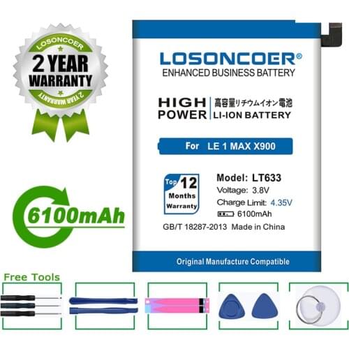 LOSONCOER Battery 6100mAh LT633 For Letv Le 1 Max X900 Le One Max X900 Battery