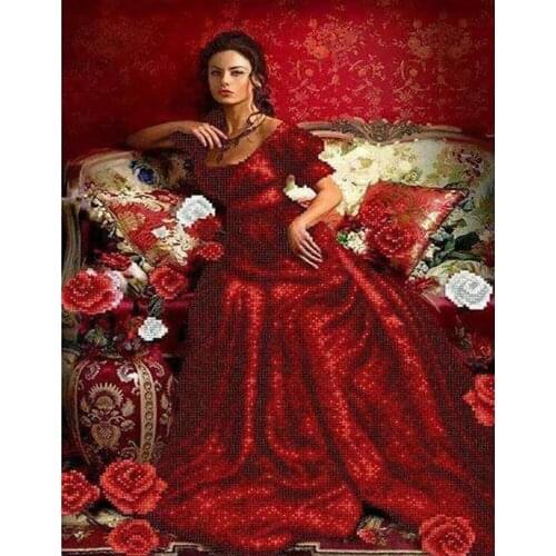 5d diy diamond painting full square,cross stitch pictures,3d cross stitch,diamond painting woman,flower mosaic home Decor TY479