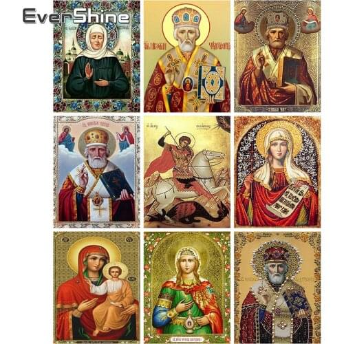 Evershine Diamond Painting Full Drill Square Religion Icon Diamond Embroidery Portrait Cross Stitch Kit Diamond Mosaic Paintings