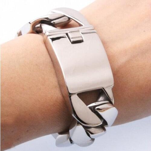 GNAYY Jewelry Big 316L Stainless steel jewelry mens Miami cuban curb chain link bracelet bangle Heavy Huge 26mm 23cm (9 inch)