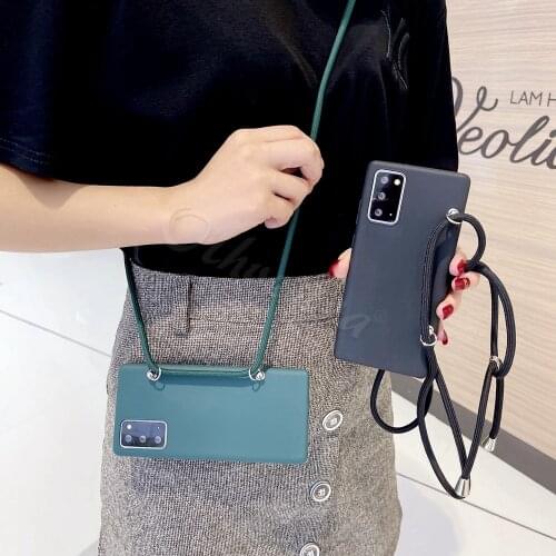 Strap Cord Chain Case For Samsung Galaxy S20 FE S21 Ultra S20 S10 S9 S8 Plus S10E S6 S7 Edge Cover Necklace Lanyard Rope Case