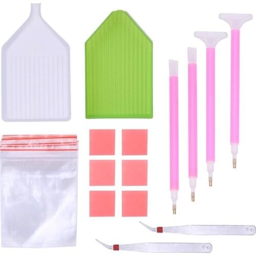 DIY Diamond Painting Accessories 5D Diamond Painting Cross Stitch Embroidery Pen Tools Set Mosaic Glue Pen Kit Tweezers