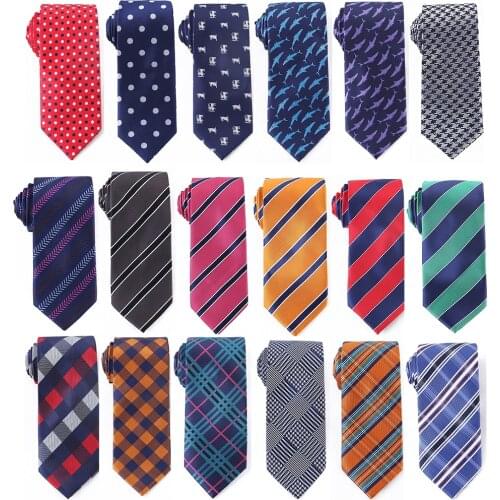 Tailor Smith Checked Striped Ties New Designer Microfiber Animal Necktie Fashion Mens Gray Yellow Pink Neck Tie Gifts for Men