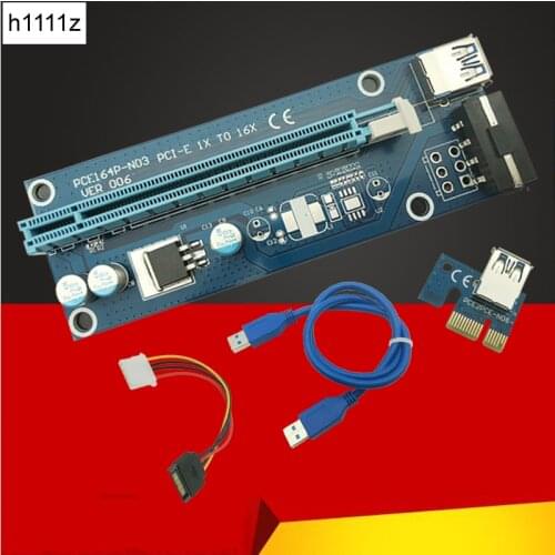 Riser Card USB 3.0 PCI-E Riser Express 1X 4x 8x 16x Extender Adapter Card SATA 15pin Male to 4pin Power Cable for BTC ETH Mining