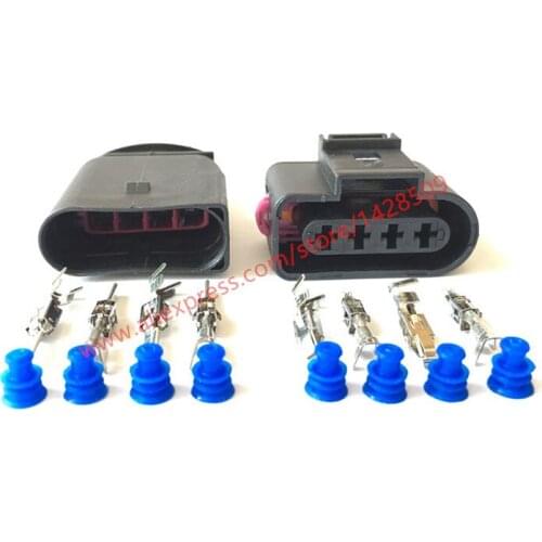 10 Sets 4 Pin/Way 4B0973724 Auto Ignition Coil Connector Repair Kit Case Female Male For A4 A6 VW Passat 1J0 973 724 1J0973724