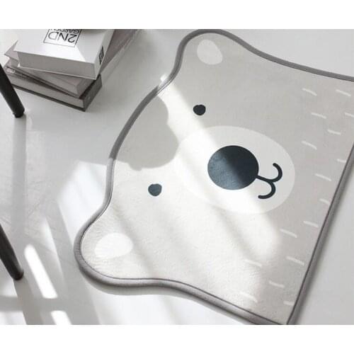 36*56CM cartoon grey bear rug mat decorative plush doormat bedroom anti slip carpet child home decoration