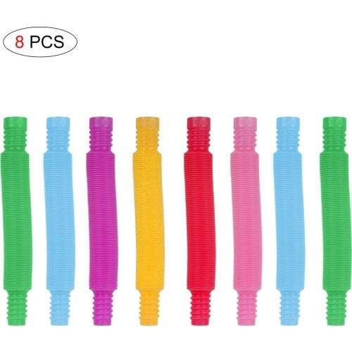 Colorful plastic pop tube coil ChildrenS Creative Magical ToysCircle Funny Toys Early Development Educational Folding Toy #W0