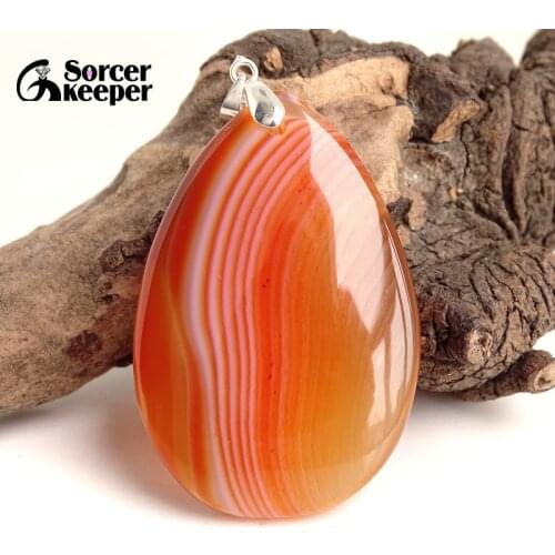 Fashion Women Man Necklaces Pendants Red Natural Botswana Agates Stone Slide Healing Crystal for Jewelry Making BE812