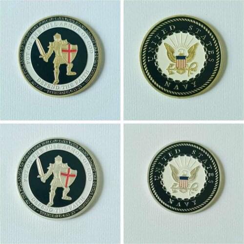 Put On The Full Armor Of God US Navy Commemorative Coins Challenge coin Collectible