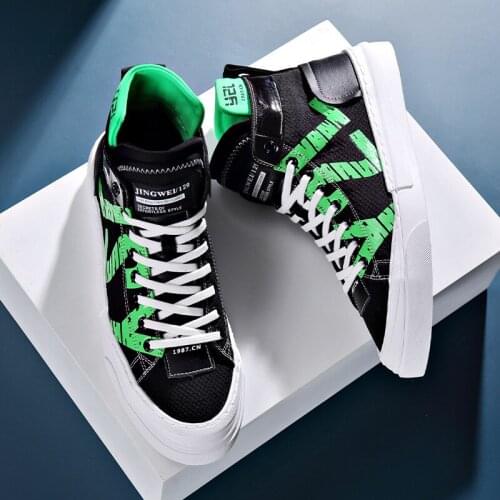 2021 New High End Men Casual Shoes Fashion Spring Summer Trend Breathable Fabric High Tops Flat Shoes Man Loafers