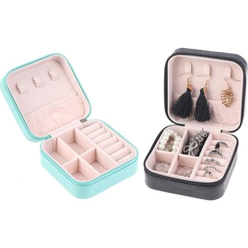 2021 Jewelry Organizer Display Travel Jewelry Case Boxes Travel Portable Jewelry Box Leather Storage Organizer Earring Holder