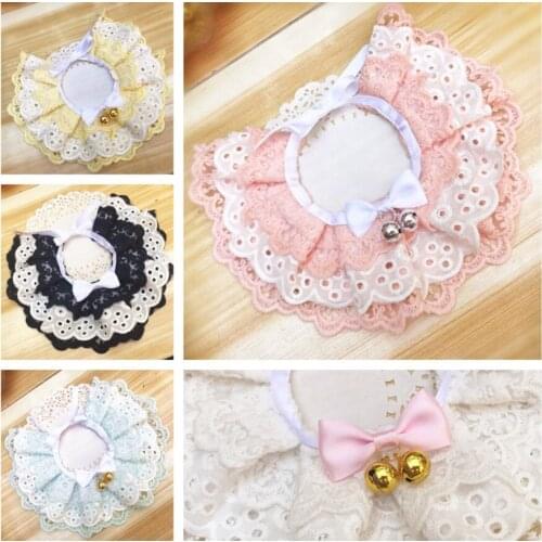 Pet Bib lace saliva scarf cat dog lace scarf neck collar dog scarf bow tie cat dog small bell accessories beauty products