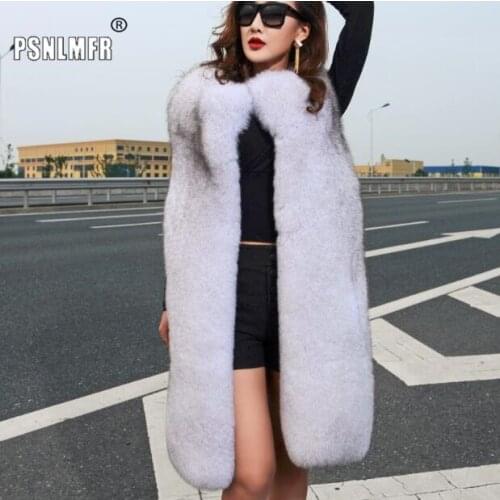 Warm Temperament Sleeveless Fluffy Genuine Fox Fur Coat Whole Skin Elegant Real Fur Waistcoat Fashion Lady Natural Real Fur Vest