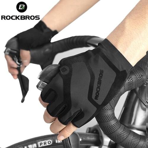 ROCKBROS Cycling Gloves Half-finger Fingerless MTB Mountain Bike Road Bicycle Gloves Mens Womens Breathable Summer Equipment