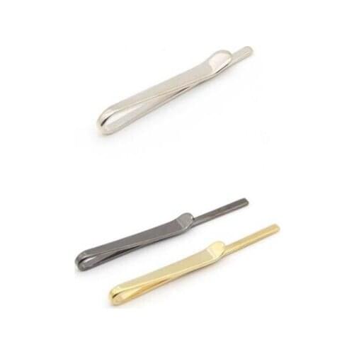 10pcs/lot Copper Plating Tie Clip Slim Long Necktie Tie Clips Tie Pin Bars Simple Business Fashion Mens Jewelry Wholesale