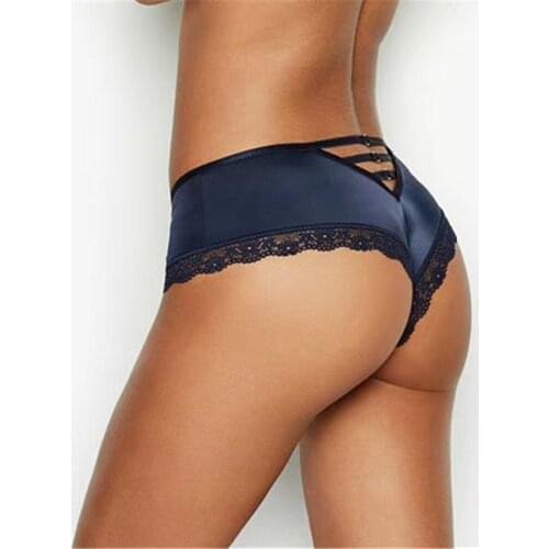 BITCED Low-waist Womens Underwear Sexy Lace Side Womens Underwear Hollow Ice Silk Half-pack Hip Panties 2021 New Panties