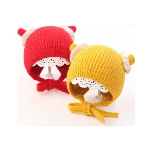 Winter Knitted Warm Baby Hat Cute Ear Infant Baby Boy Girl Cap Ear Protection Hats Kids Children Beanie bonnet enfant