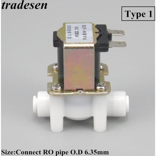 1pcs Electric Plastic Solenoid Valve 12V 24V 220V Normal Closed 1/4" Hose Pipe Quick Conntection RO Water Reverse Osmosis System