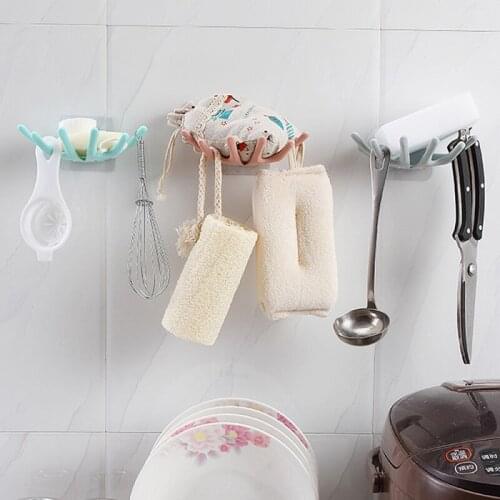 1PC Creative Drain Soap Box Bathroom Toilet Storage Six-claw Soap Stand Punch-free Kitchenware Holder