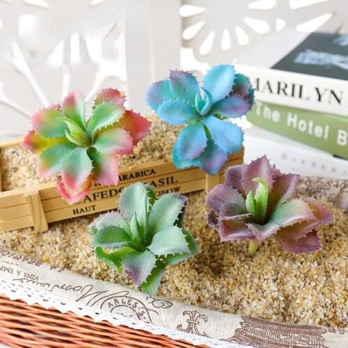 1pc New Simulation Fleshy Plants Flower Heads Creative DIY Accessories Garden Home living room Office Decoration No Flowerpot