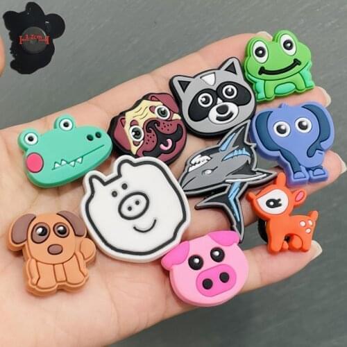 10PCS PVC Kawaii Cartoon Animals Fridge Magnetic Sticker Pig Dog Koala Frog Sika Deer Shark Refrigerator Magnets Children Gifts