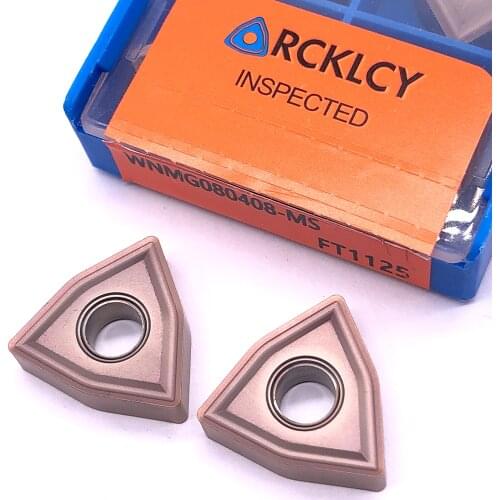 10pcs RCKLCY Stainless Steel WNMG080408 MS FT1125 Cutting Lathe CNC Tools Lathe CutterCNC Tools Carbide Inserts