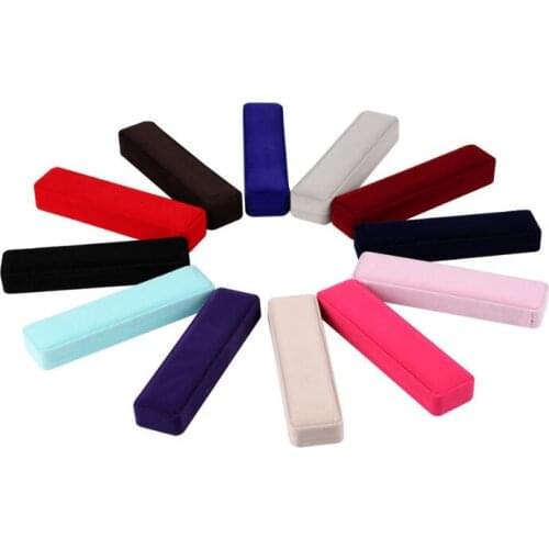 100pcs/lot Hand Chain Necklace Box Velvet Jewelry Boxes Chain Bracelet Box Packing Carrying Case Gift Boxes 12 Color MIXORDER