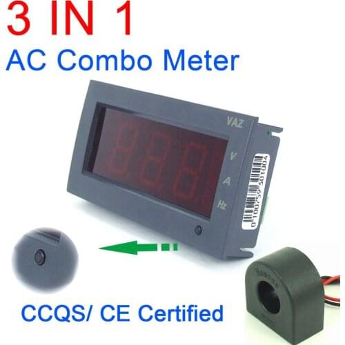 3in1 AC 100A 600V 100Hz Meter Voltmeter + Ammeter + Frequency METER 110V 220v 380V Voltage current Frequency