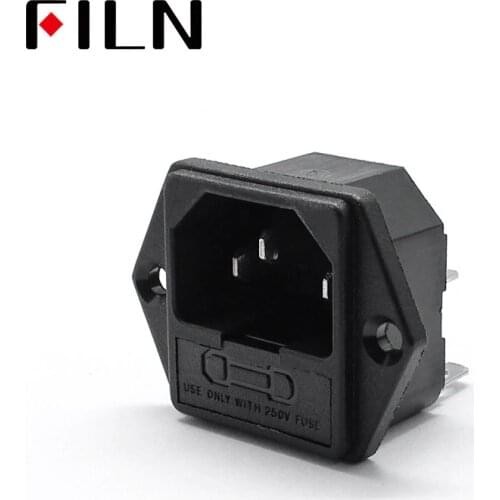 AC-04 Power Socket Fuse Switch Connector Plug Connector 3 Pins With 10A Fuse 10A 250VAC