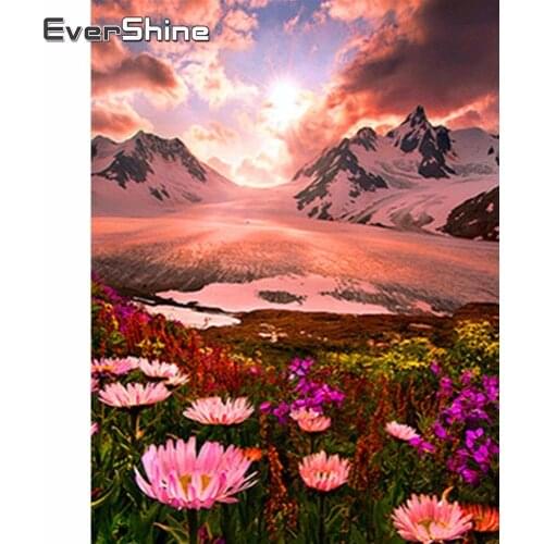 Evershine 5D Diamond Embroidery Sale Flowers Cross Stitch DIY Diamond Painting Full Drill Square Scenery Rhinestones Pictures