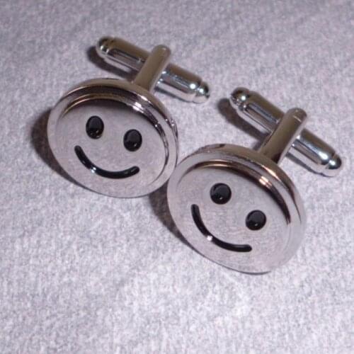 Free shipping Circle smiley cufflinks ceremonized sunshine life
