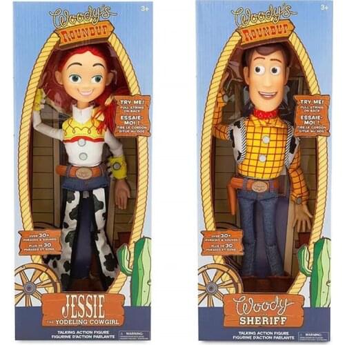 Disney Pixar Toy Story 3 4 Talking Woody Jessie Action Figures Cloth Body Model Doll Limited Collection Toys Children Gifts 40C