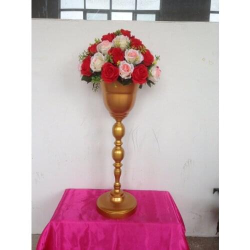 Express Free Shipping Wholesale wedding supplies gold silver trumpet wedding decoration table centerpieces