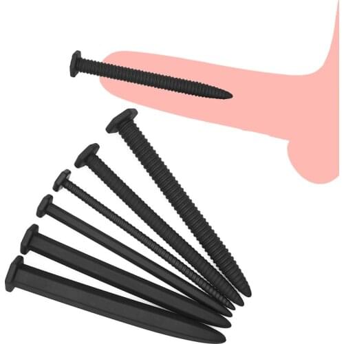 BDSM Toys 6Pcs/Set Urethral Sounds Kit Silicone Stimulate Penis Plug Male Torture Metal Sounding Urethral Dilator Sound Rod 18