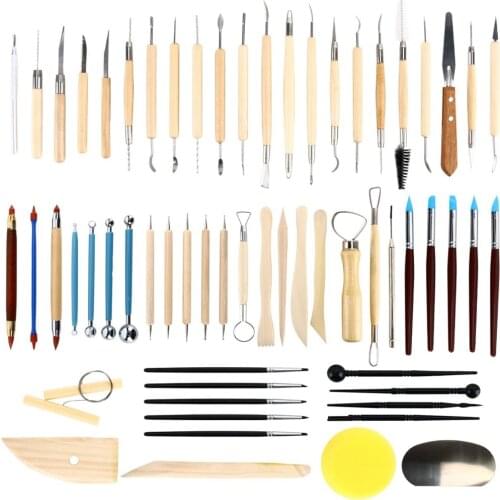 Art Crafts Ceramic Clay Tools, Wood and Steel Modeling Pottery Clay Sculpting Tools Kits