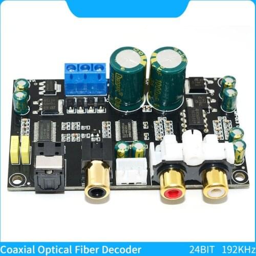 Coaxial Optical Fiber Decoder CS8416 CS4398 24BIT192KHz Audio Sound DAC Module SPDIF Coaxial Optical Fiber Decoders Board