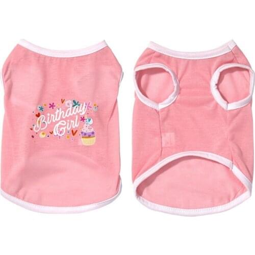 Summer Sleeveless Dog Clothes Cute Pet Birthday Vest Clothing for Small Medium Dog Cotton Puppy Pug Dress up Costume Pet Apparel