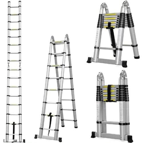 3.8mMultifunctional Retractable Telescopic Extension Ladder Thick Aluminum Folding Telescoping Laddero Household Ladder