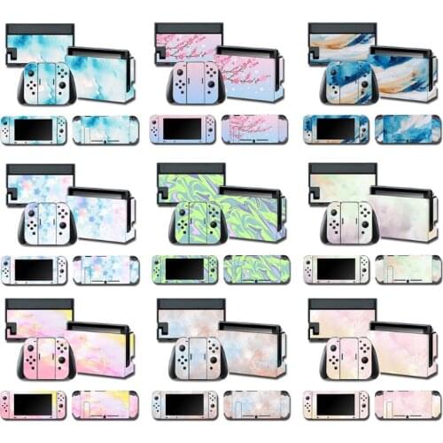 1Set Full Body Protective Cover Skin Colorful Sticker Art Decals for NS Switch Game Console Controller Decorative