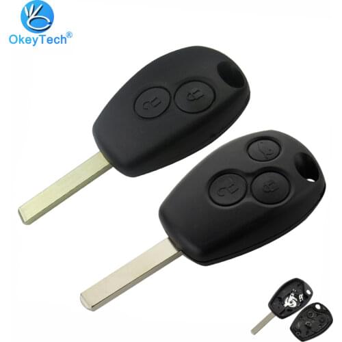 OkeyTech 2/3 Button Uncut Blank Blade Replacement Car Key Cover Case Fob for Renault Dacia Modus Clio 3 Twingo Kangoo Key Shell