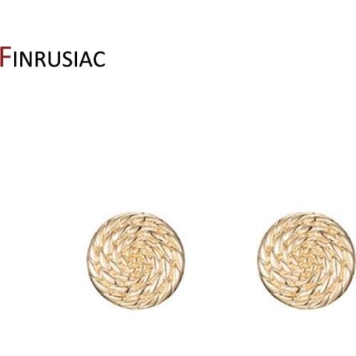 Women earring making supplies 14k real gold plated round small stud earring making components wholesale