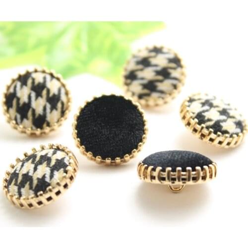 5pcs/lot Cloth Button New Spot Fashion Suit Sweater Button Metal Gold Shank Button for Clothing Accessories Decorative