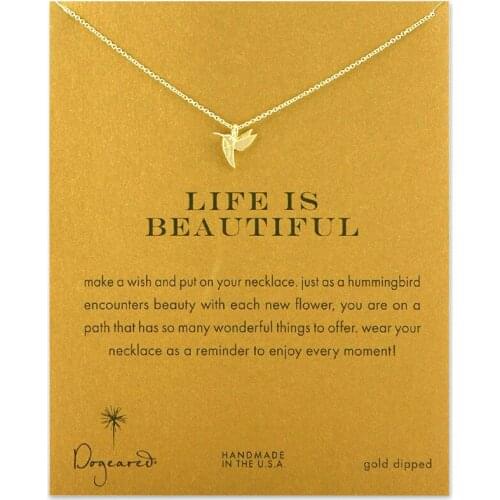 Sell Well Wish Card Clavicle Chains Necklace Lucky Bird Pendant Exquisite Necklace For Women Men Jewelry Party Gift Jewelry