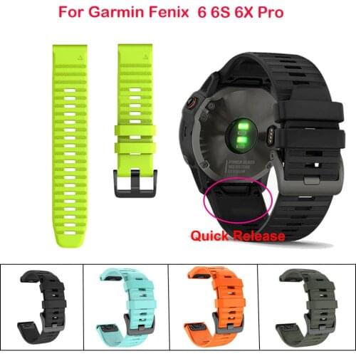 26 22 20MM Band Silicone Strap For Garmin Fenix 6 6S 6X Pro Watchband For Garmin 5 5S 5X Plus 3 3 HR Quick Release Watch Band