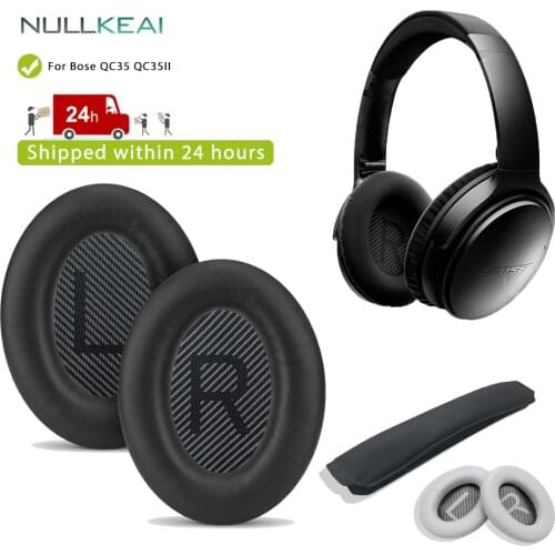 NULLKEAI Replacement Protein Skin Memory Foam Earpads For Bose QC35 QC35II Headphones Earmuff Cover Cushion Cups