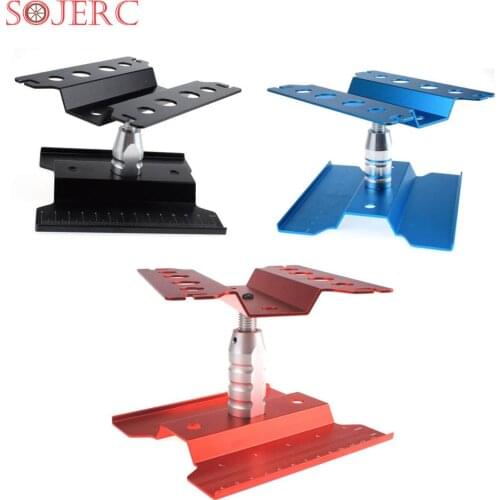 SOJERC RC Car Stand Repair Workstation Assembly Platform Aluminum Alloy 360 Degree Rotate for 1/8 1/10 1/12 Scale
